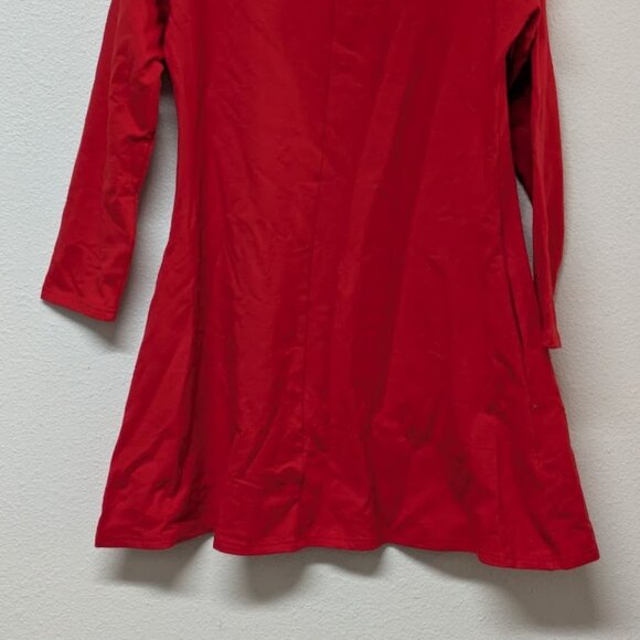 BE WEAR Red Long Sleeves Split-Hem A-line Mini Dress - 2XL/3XL - Picture 4 of 6